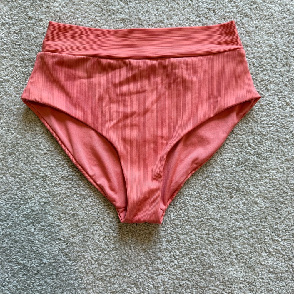 Senita Coral High Waisted Bikini Swim Bottom XS